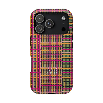 Fuchsia Plaid Impact-Resistant Phone Case