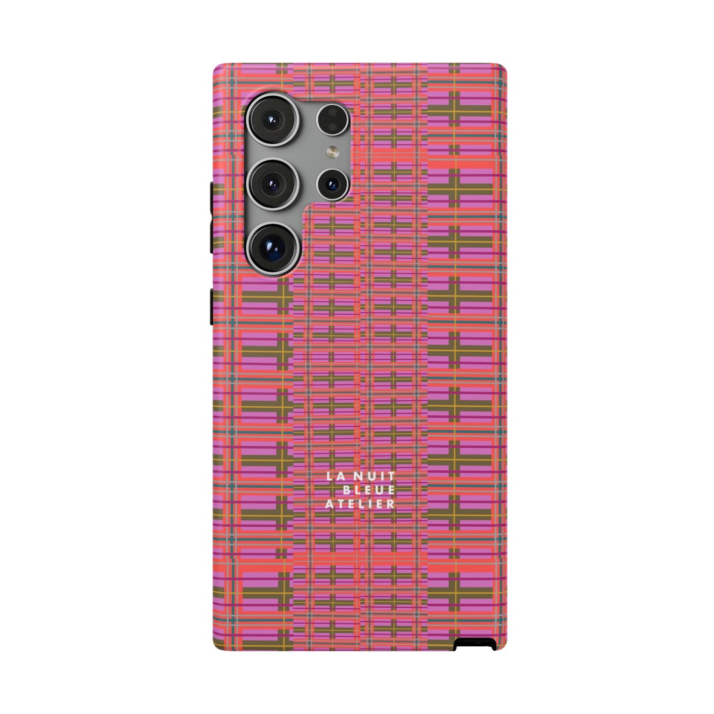 Pink Plaid Impact-Resistant Phone Case