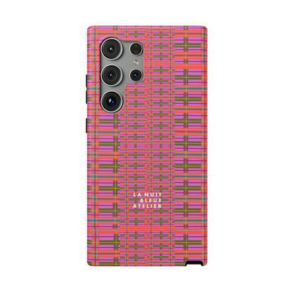 Pink Plaid Impact-Resistant Phone Case