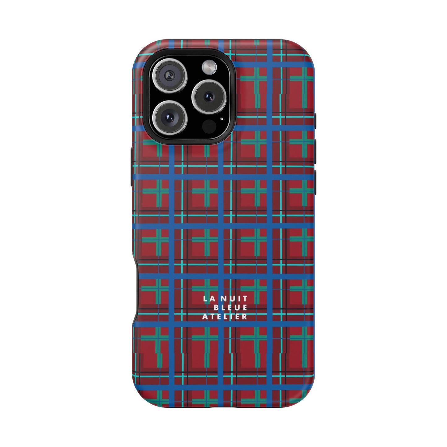Classic Blue Plaid Impact-Resistant Phone Case