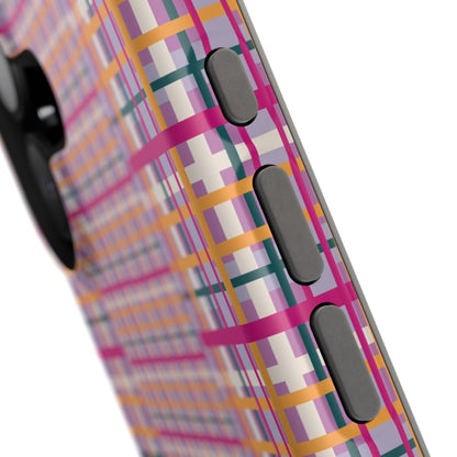 Purple-ish Plaid Impact-Resistant Phone Case