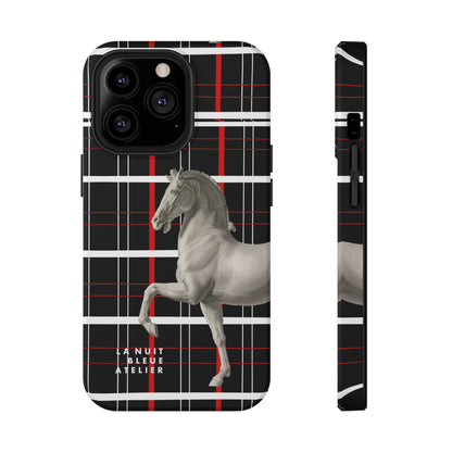 Plaid Horse Impact-Resistant Phone Case