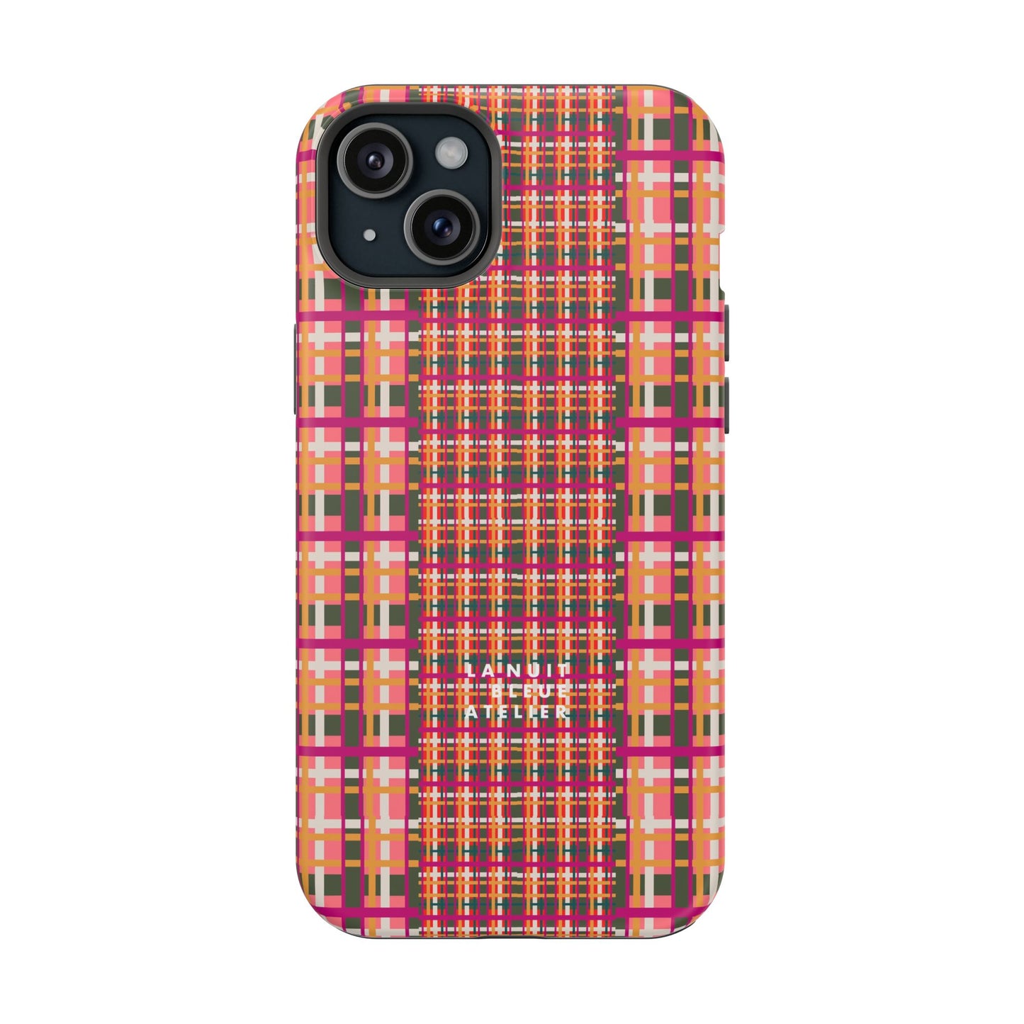 Peach-ish Plaid Impact-Resistant Phone Case