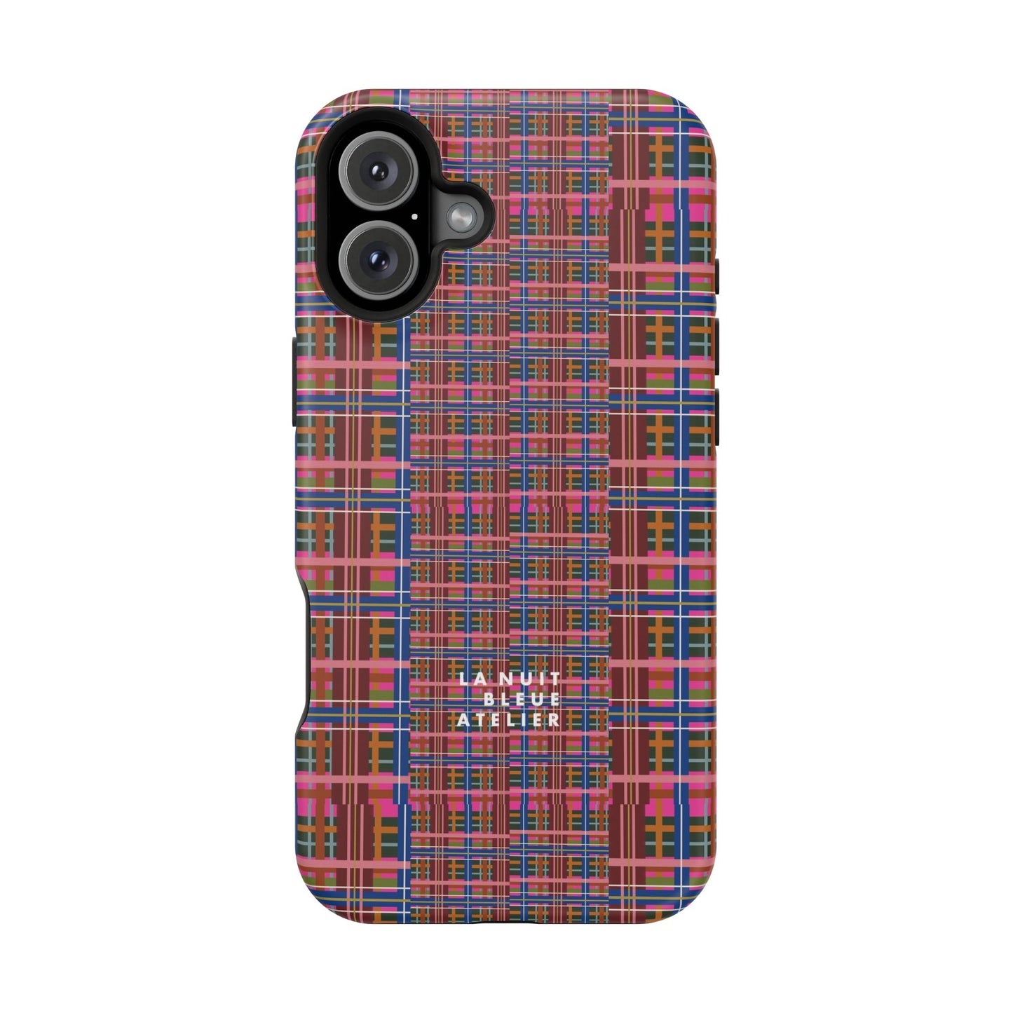 Pinky Blue Plaid Impact-Resistant Phone Case