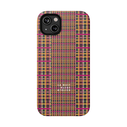 Fuchsia Plaid Impact-Resistant Phone Case