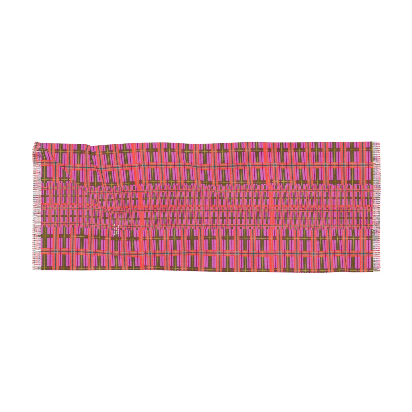 Pink Plaid Lightweight Shawl