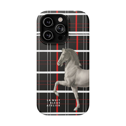 Plaid Horse Impact-Resistant Phone Case
