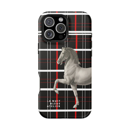 Plaid Horse Impact-Resistant Phone Case