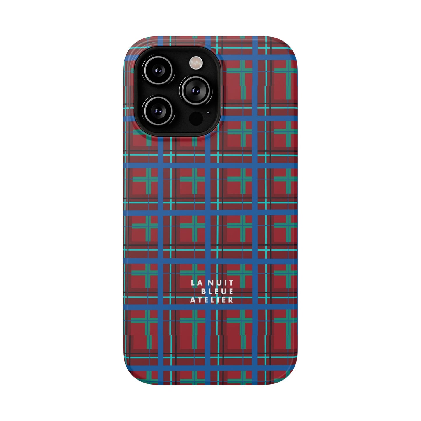 Classic Blue Plaid Impact-Resistant Phone Case