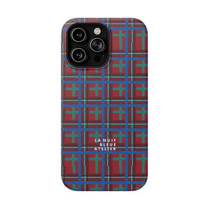 Classic Blue Plaid Impact-Resistant Phone Case