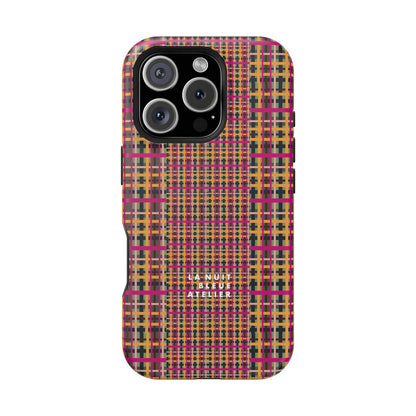 Fuchsia Plaid Impact-Resistant Phone Case