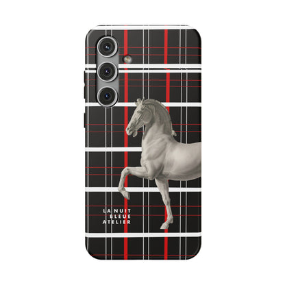 Plaid Horse Impact-Resistant Phone Case