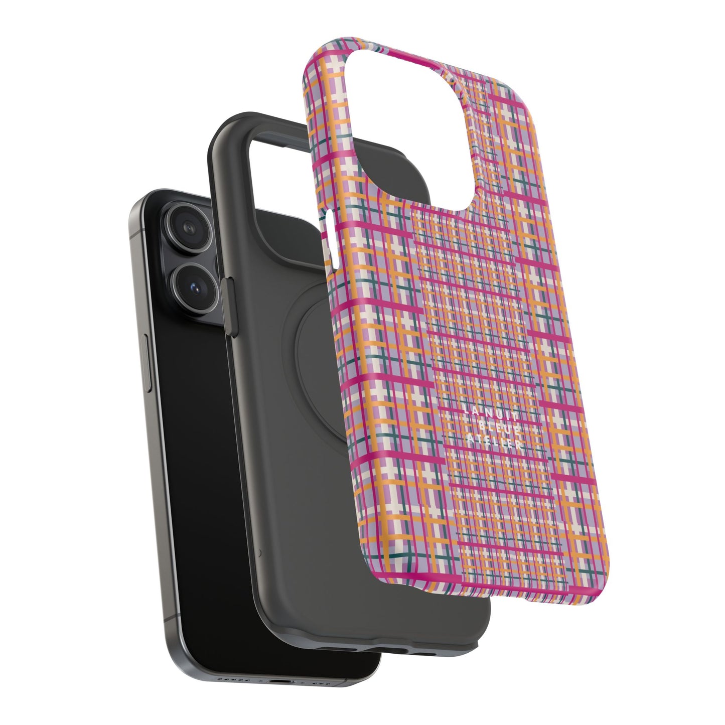 Purple-ish Plaid Impact-Resistant Phone Case