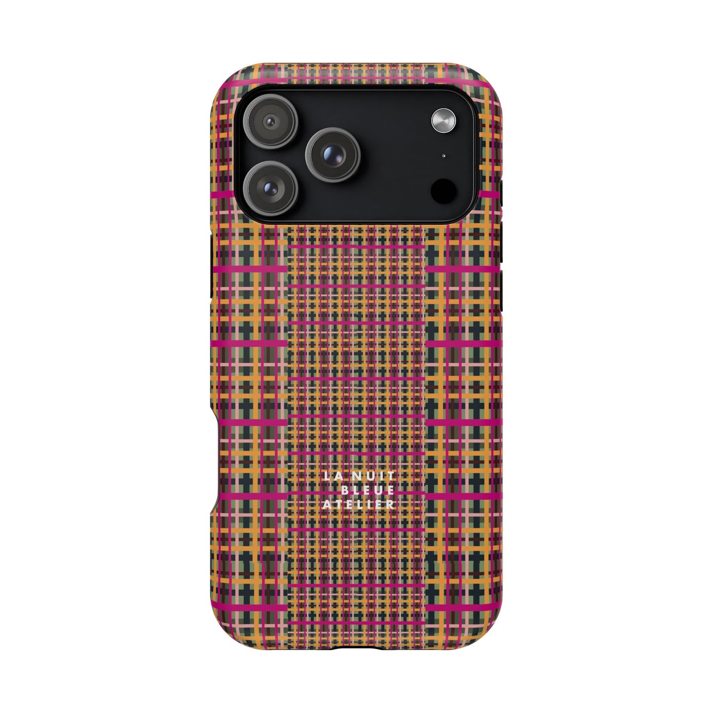 Fuchsia Plaid Impact-Resistant Phone Case