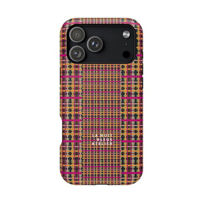 Fuchsia Plaid Impact-Resistant Phone Case