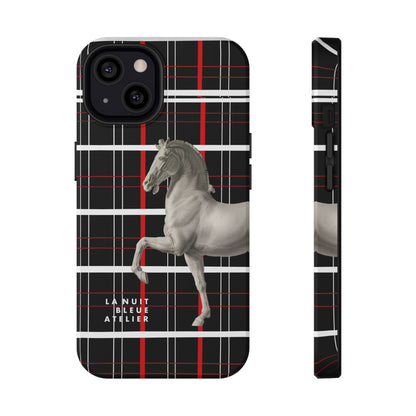Plaid Horse Impact-Resistant Phone Case