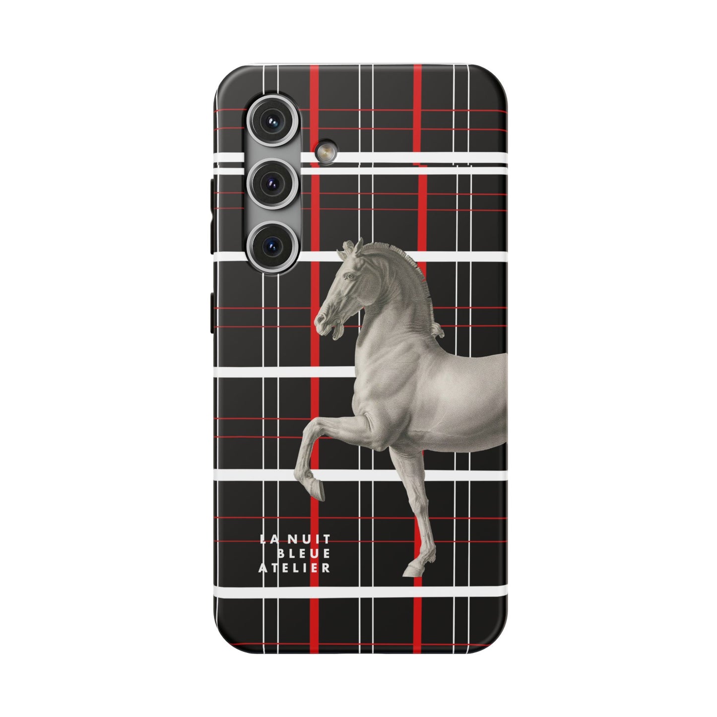 Plaid Horse Impact-Resistant Phone Case
