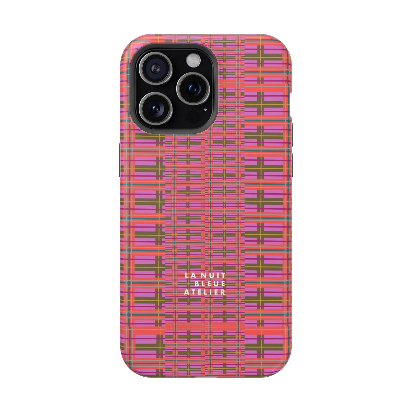 Pink Plaid Impact-Resistant Phone Case