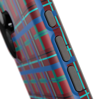 Classic Blue Plaid Impact-Resistant Phone Case