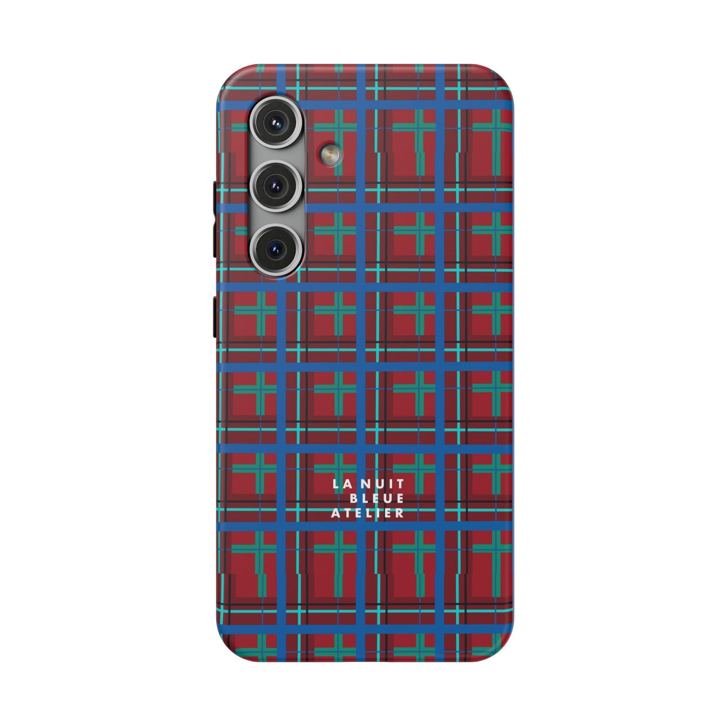 Classic Blue Plaid Impact-Resistant Phone Case