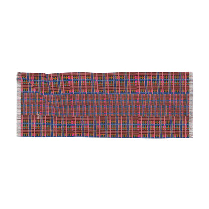 Pinky Blue Plaid Lightweight Shawl