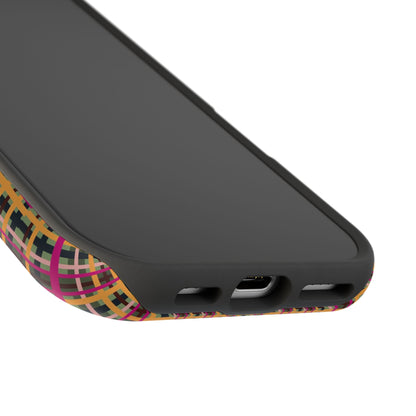 Fuchsia Plaid Impact-Resistant Phone Case