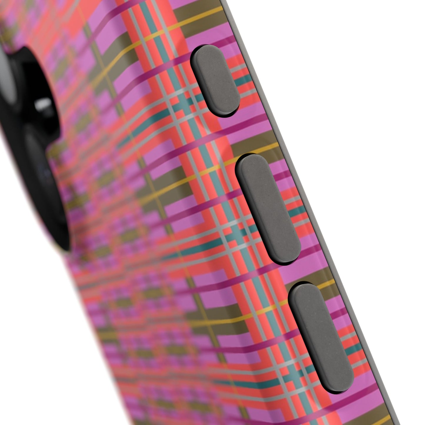 Pink Plaid Impact-Resistant Phone Case