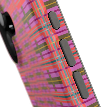 Pink Plaid Impact-Resistant Phone Case