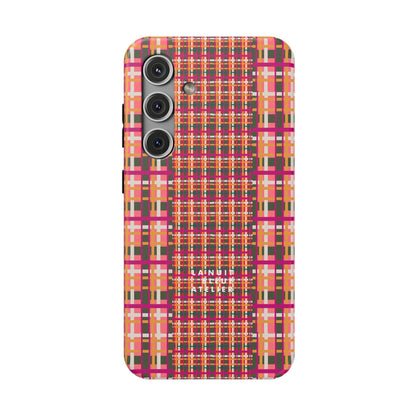Peach-ish Plaid Impact-Resistant Phone Case
