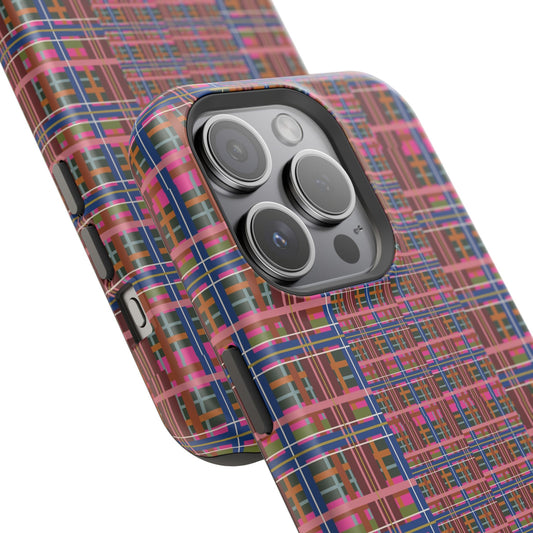 Pinky Blue Plaid Impact-Resistant Phone Case