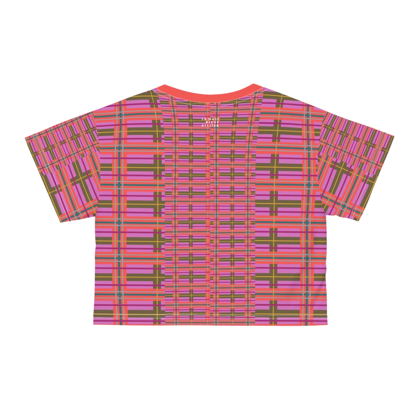 Pink Plaid Lightweight Crop Tee
