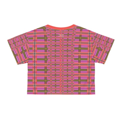 Pink Plaid Lightweight Crop Tee