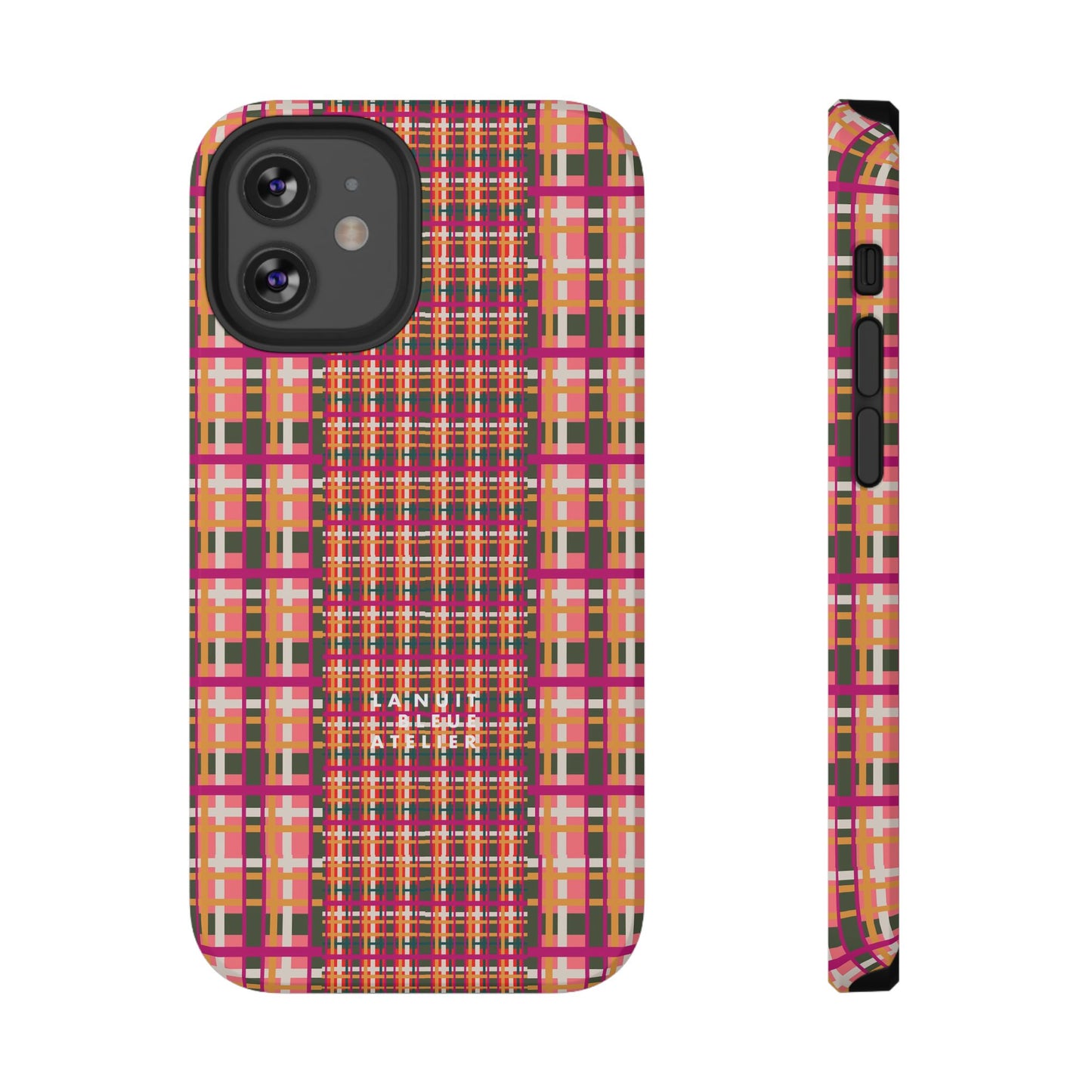Peach-ish Plaid Impact-Resistant Phone Case