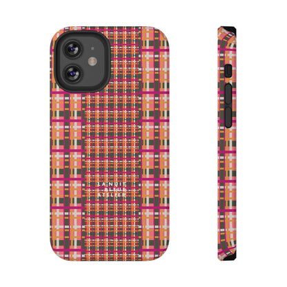 Peach-ish Plaid Impact-Resistant Phone Case