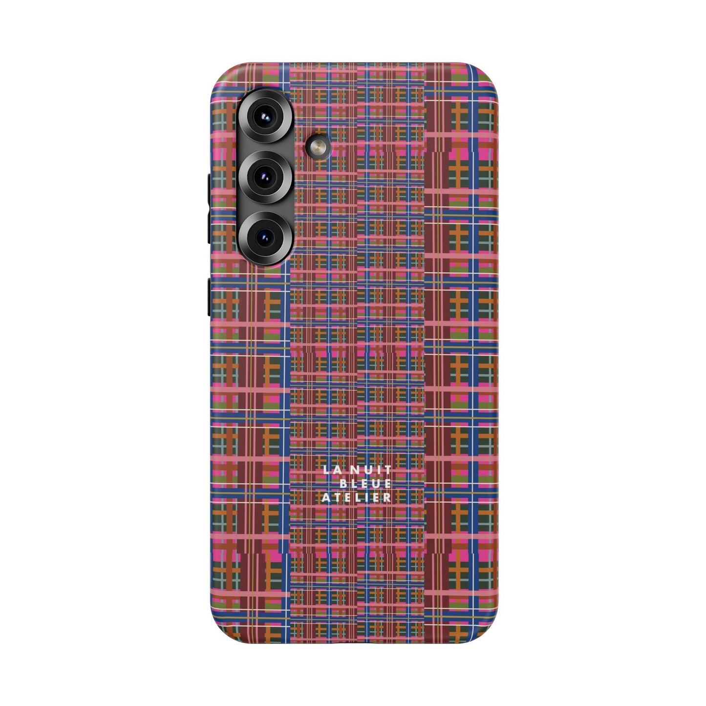 Pinky Blue Plaid Impact-Resistant Phone Case
