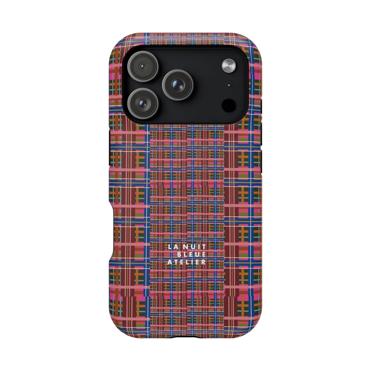 Pinky Blue Plaid Impact-Resistant Phone Case