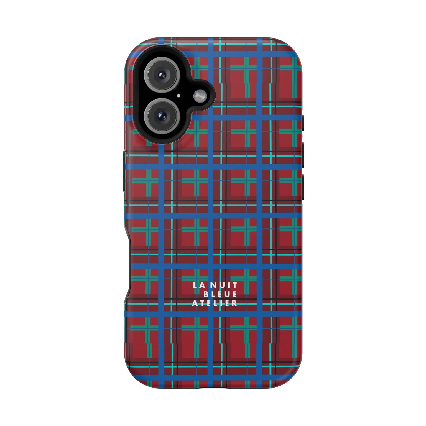 Classic Blue Plaid Impact-Resistant Phone Case