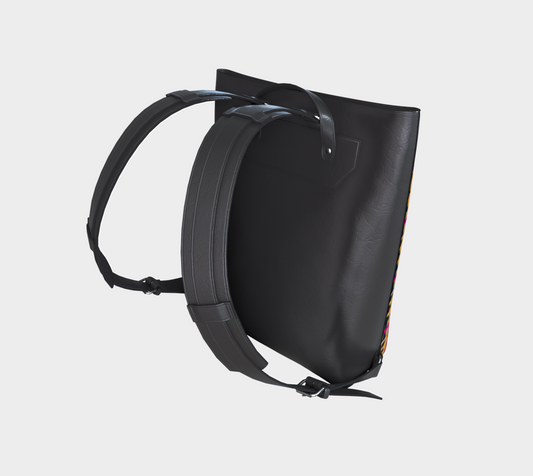 Fuchsia Plaid Vegan Leather Backpack