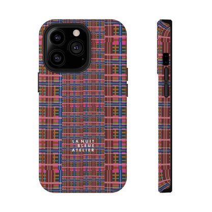 Pinky Blue Plaid Impact-Resistant Phone Case