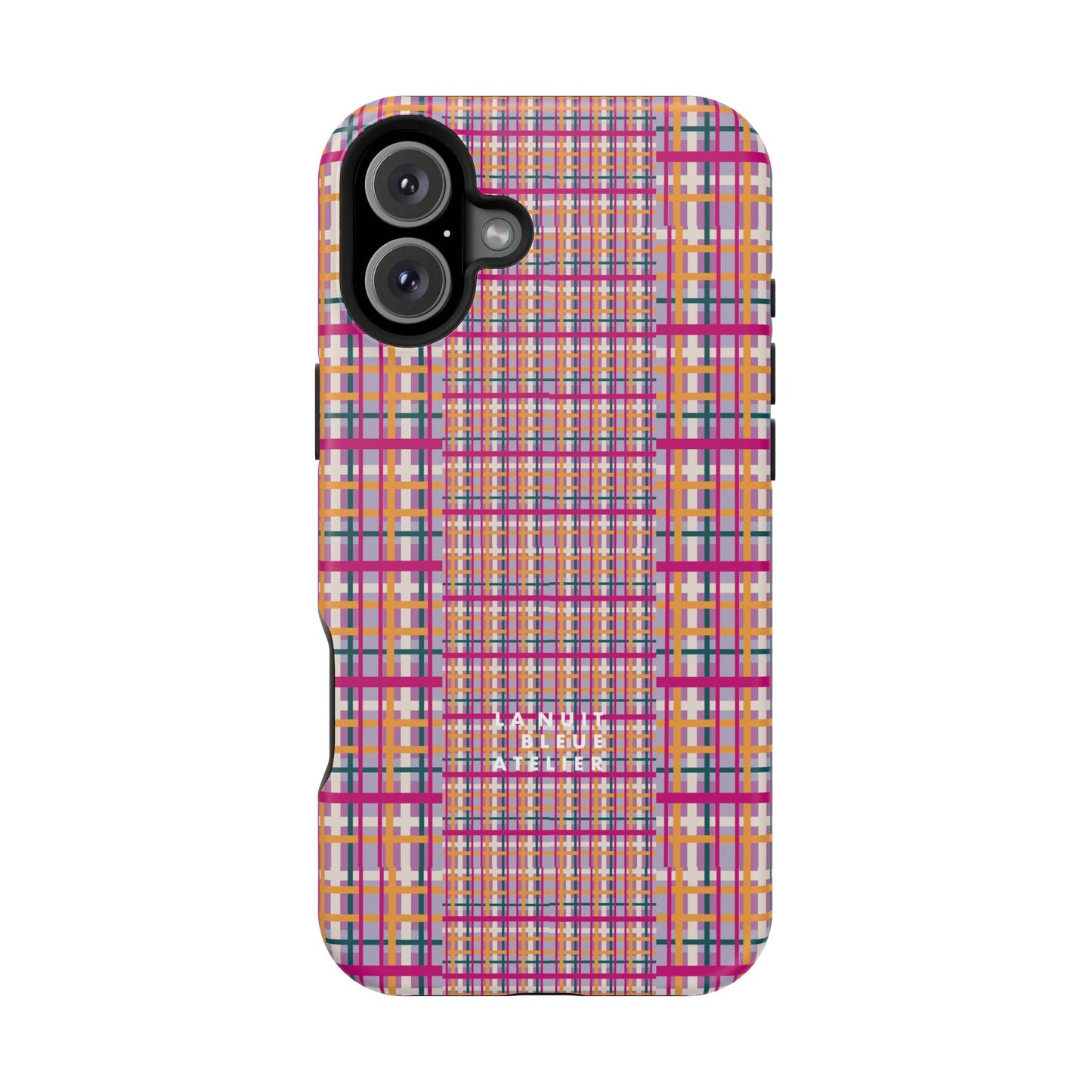Purple-ish Plaid Impact-Resistant Phone Case