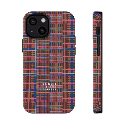 Pinky Blue Plaid Impact-Resistant Phone Case