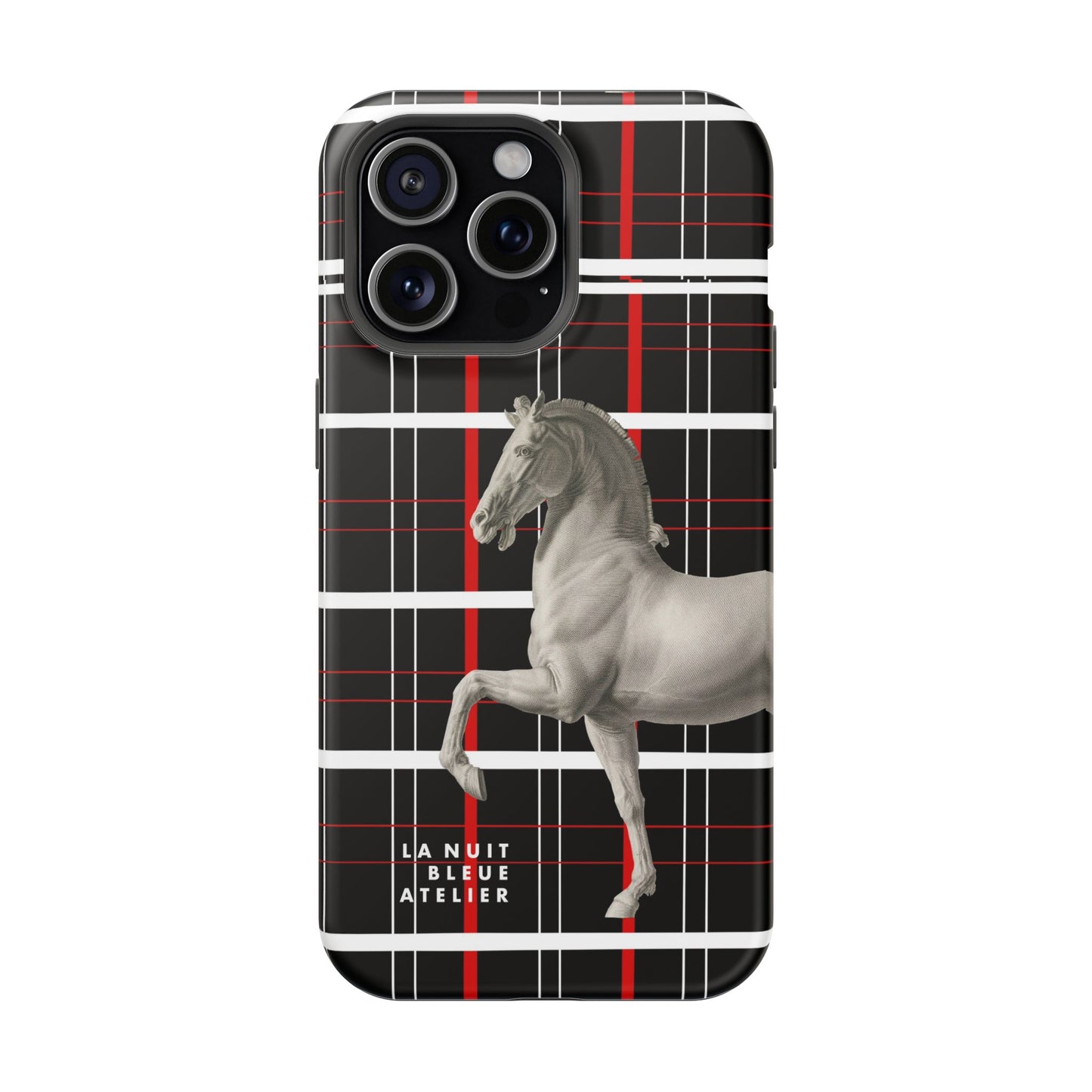 Plaid Horse Impact-Resistant Phone Case