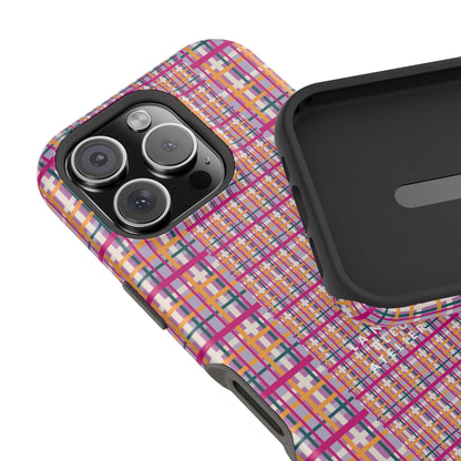 Purple-ish Plaid Impact-Resistant Phone Case