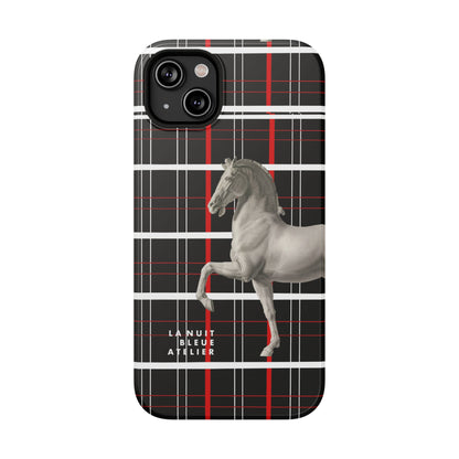 Plaid Horse Impact-Resistant Phone Case