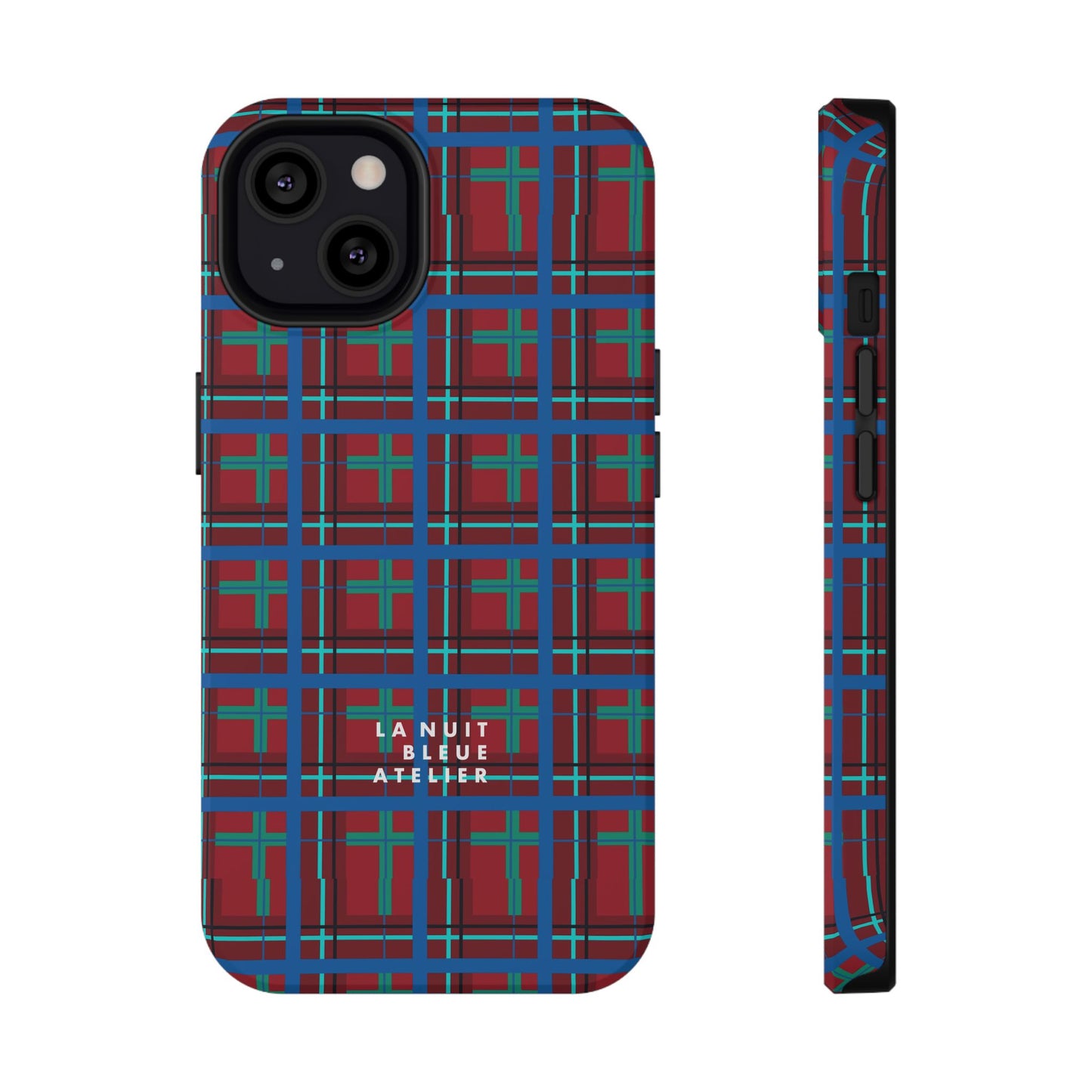 Classic Blue Plaid Impact-Resistant Phone Case