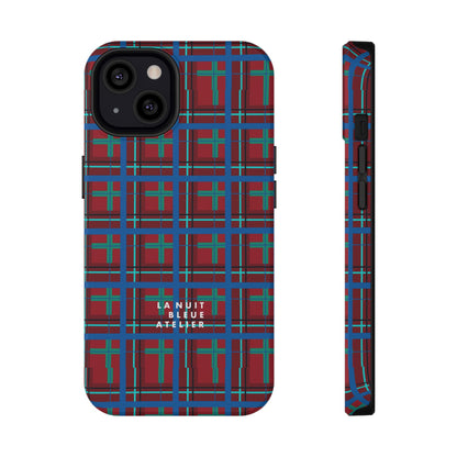 Classic Blue Plaid Impact-Resistant Phone Case