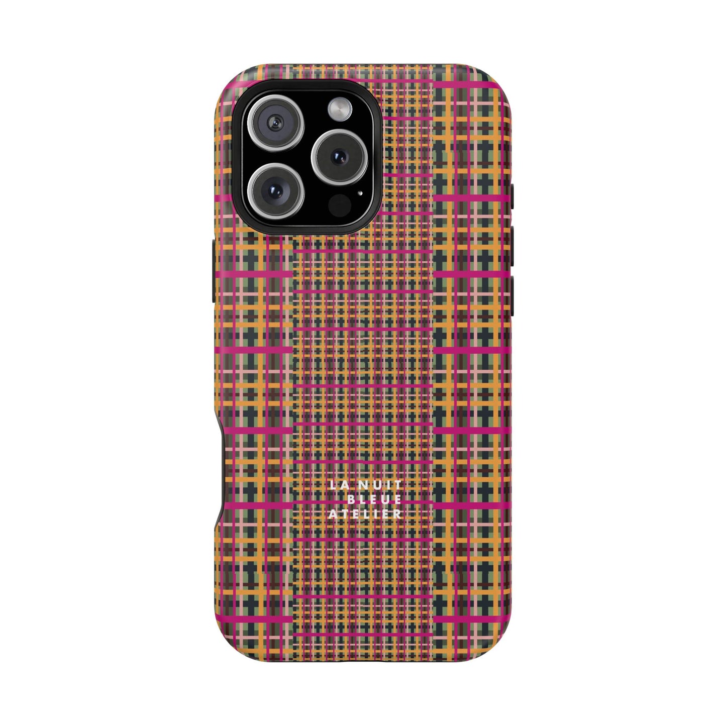 Fuchsia Plaid Impact-Resistant Phone Case