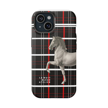 Plaid Horse Impact-Resistant Phone Case