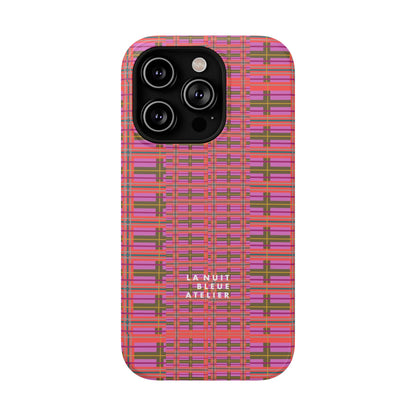 Pink Plaid Impact-Resistant Phone Case