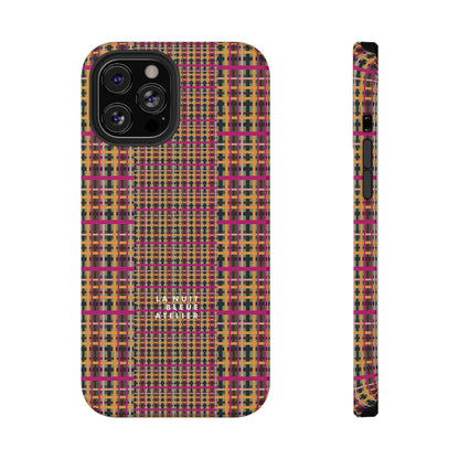 Fuchsia Plaid Impact-Resistant Phone Case